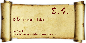Dörmer Ida névjegykártya